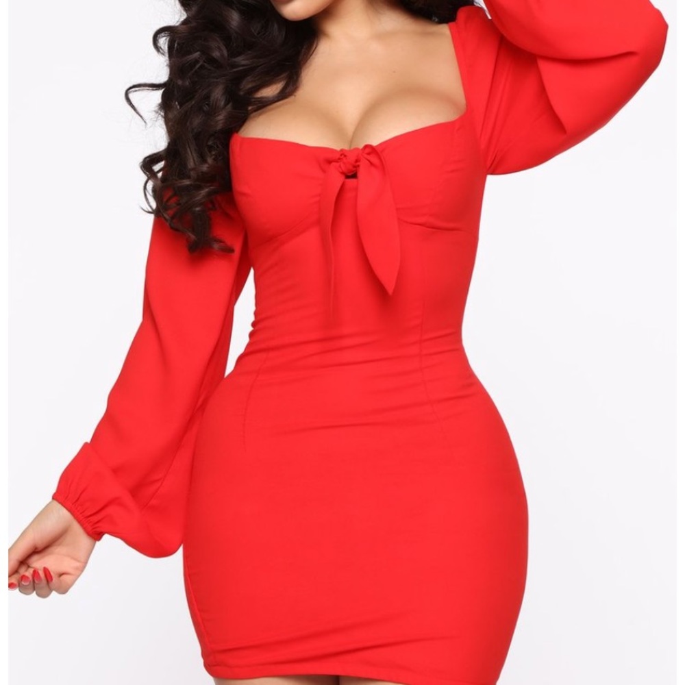 Red mini dress